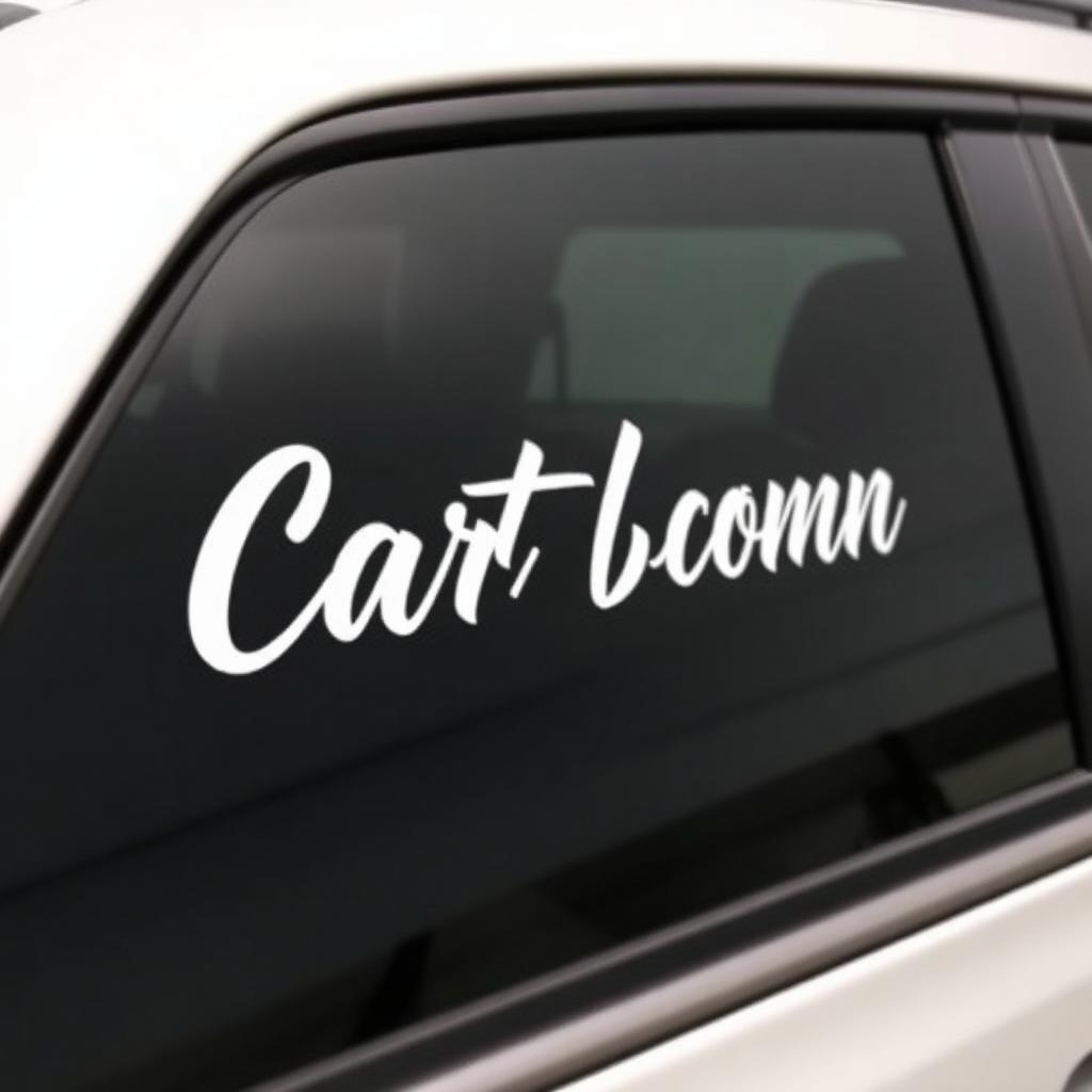 Custom vinyl decal on car window