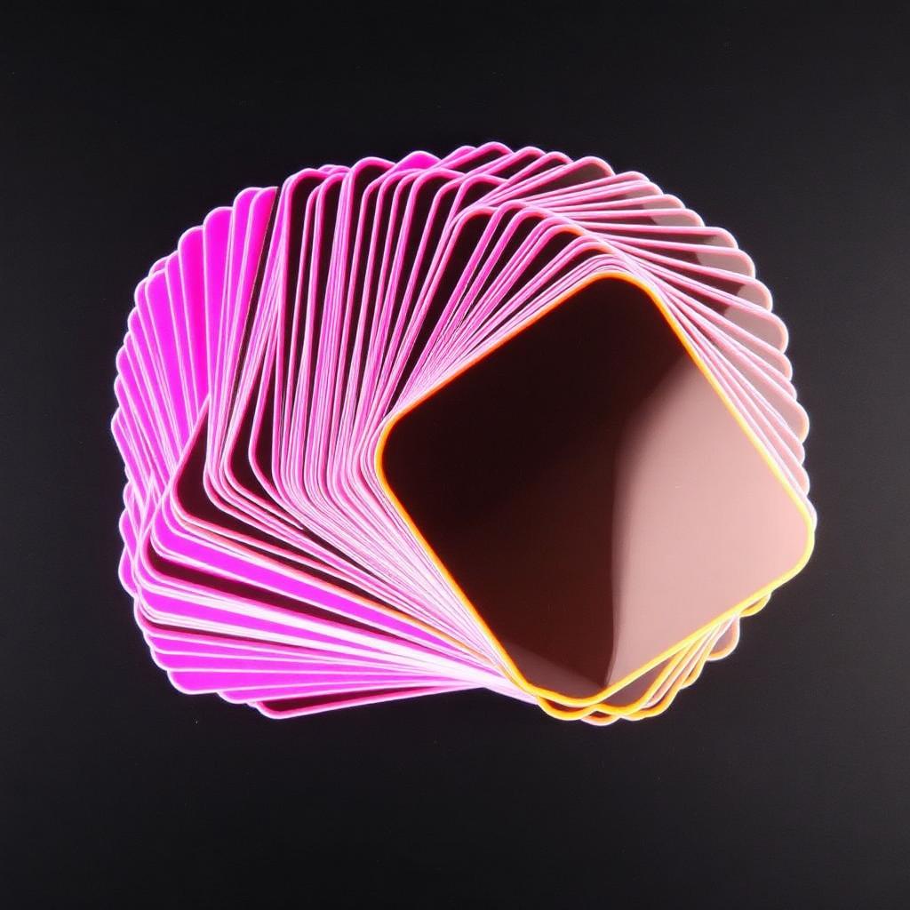 Stack of neon pink stickers