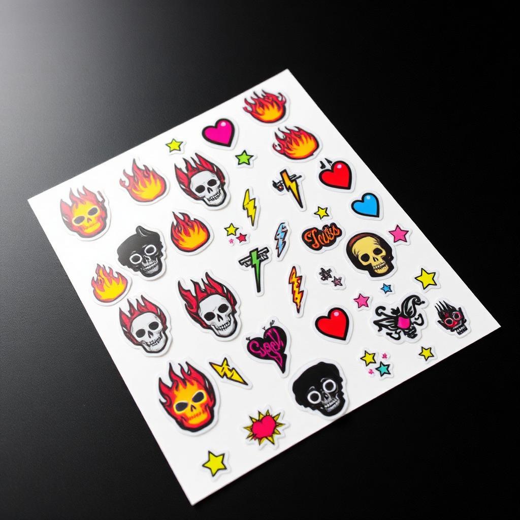 Kiss cut sticker sheet with multiple designs